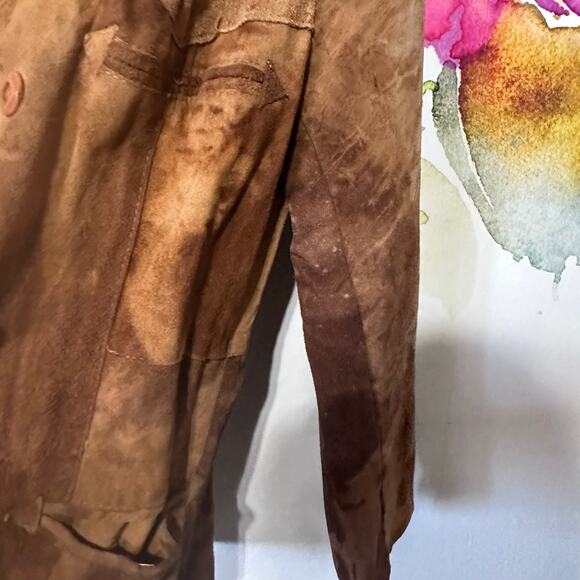 Juan Sebastian Vintage Leather Suede Jacket Blazer Coat Womans Patch Work 11/12 - Picture 5 of 6